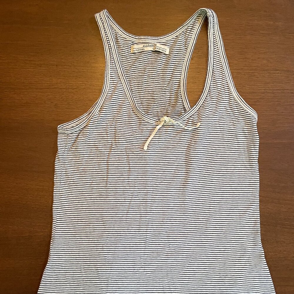 All Saints striped cotton Tank Top